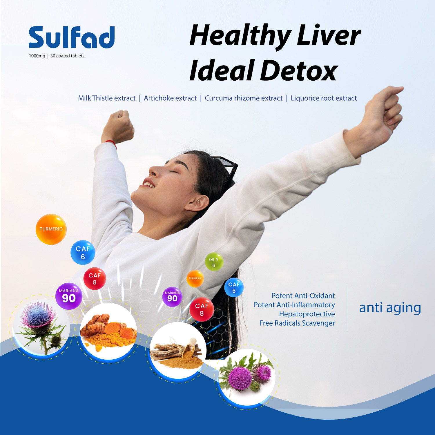 Sulfad Liver Function Support Anti Oxidant Potent Hepatoprotective Anti Inflammatoryempower Metabolic Activity 30 Tab