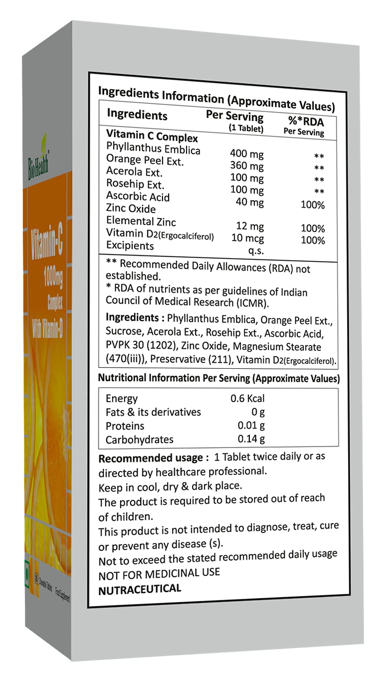 Bio Health Vitamin C Complex 1000 Mg 60 Tab