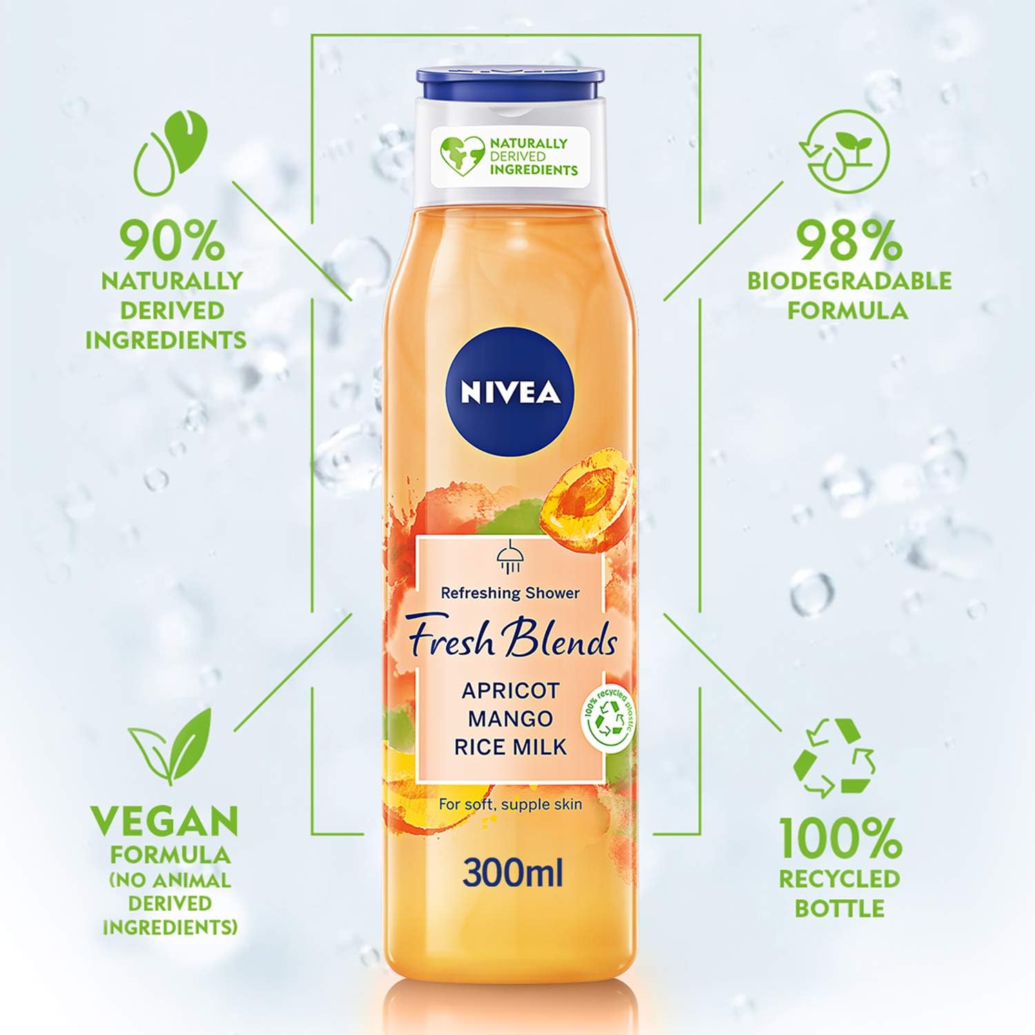 Nivea Refreshing Shower Fresh Blends Apricot & Mango 300 Ml