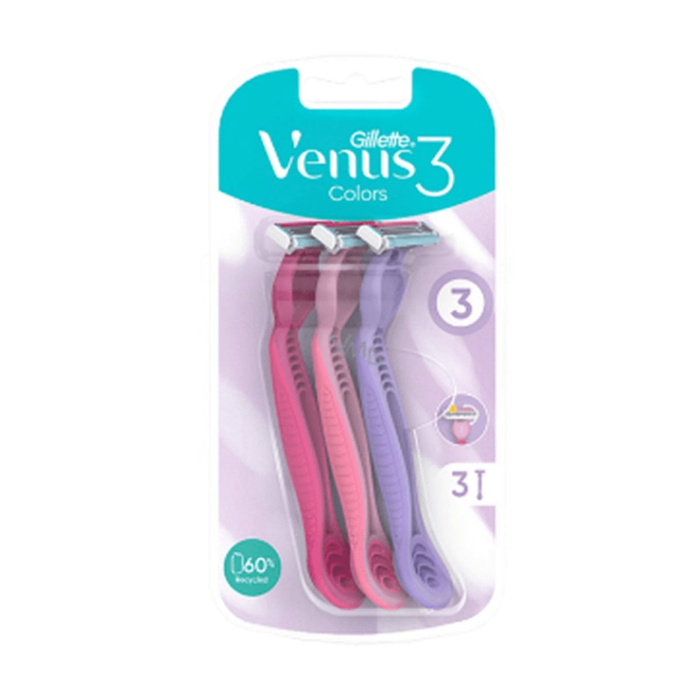 Gillette Venus 3 Card 3 Pcs Colored