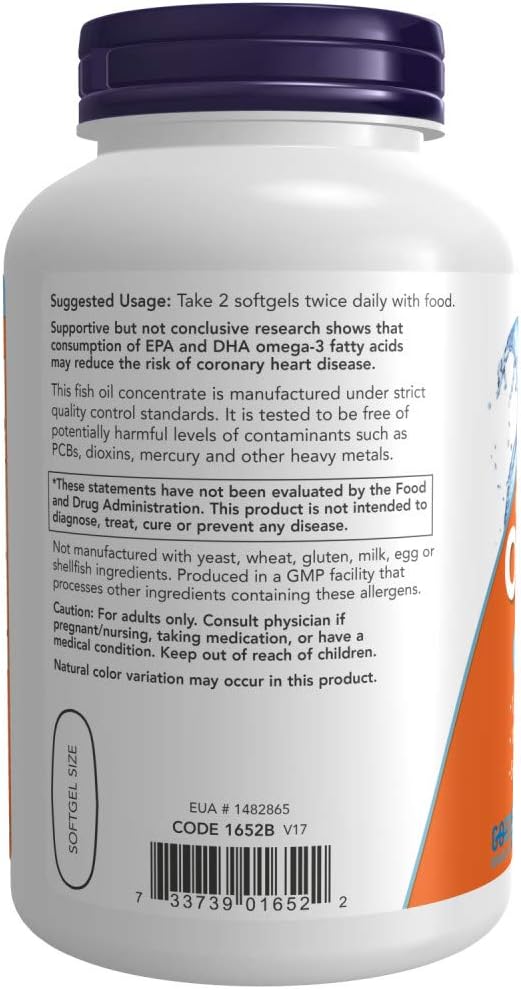 Now Foods Omega-3 Fish Oil 100 Soft gels