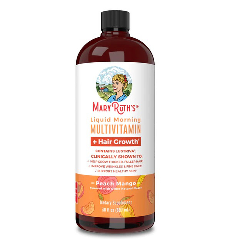 Mary Ruths Liquid Morning Multivitamin + Hair Gowth Peach Mango 887 Ml